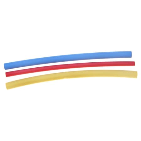 Handy Pack Heat Shrink Tube, Single Wall, 2:1 I.D. Shrink Ratio, Blue, Red, Yellow, 6 in HP3520